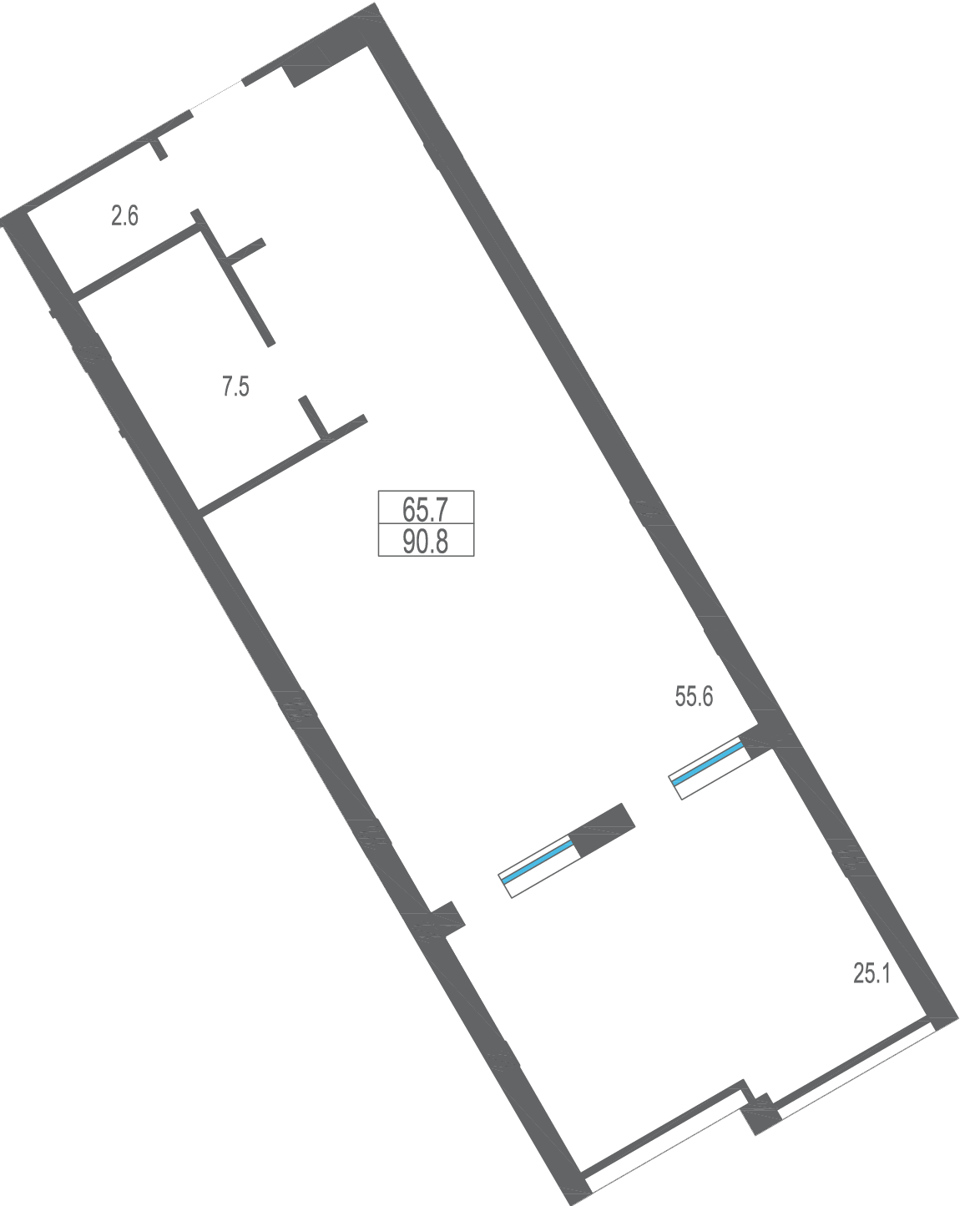 Студия, 90.9 м² · Garden Palace