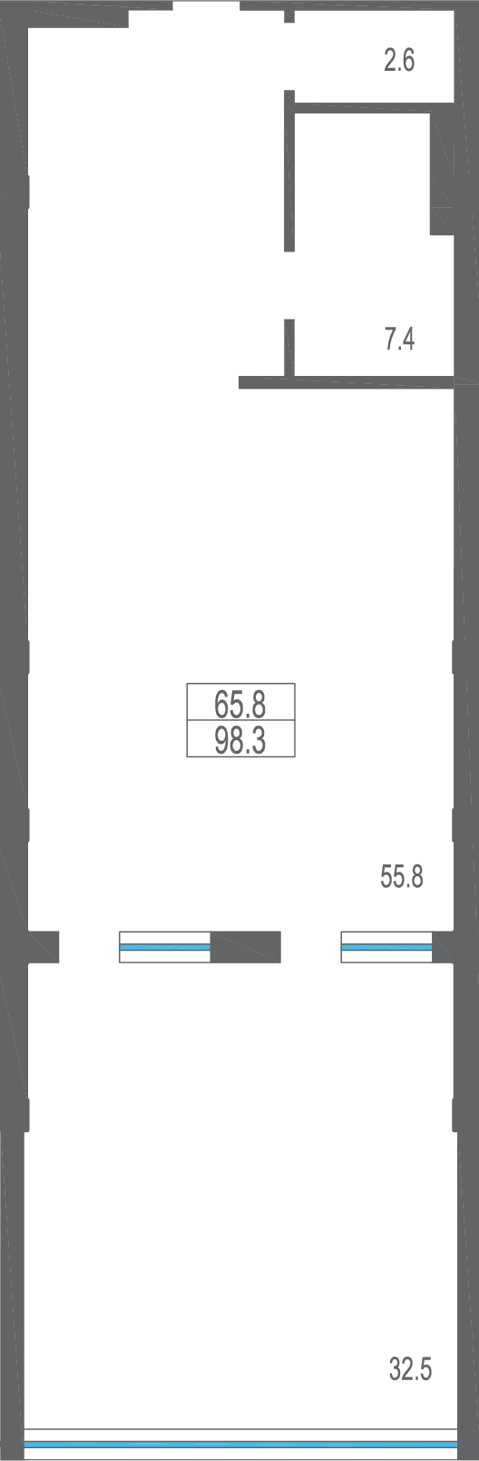 Студия, 98.3 м² · Garden Palace