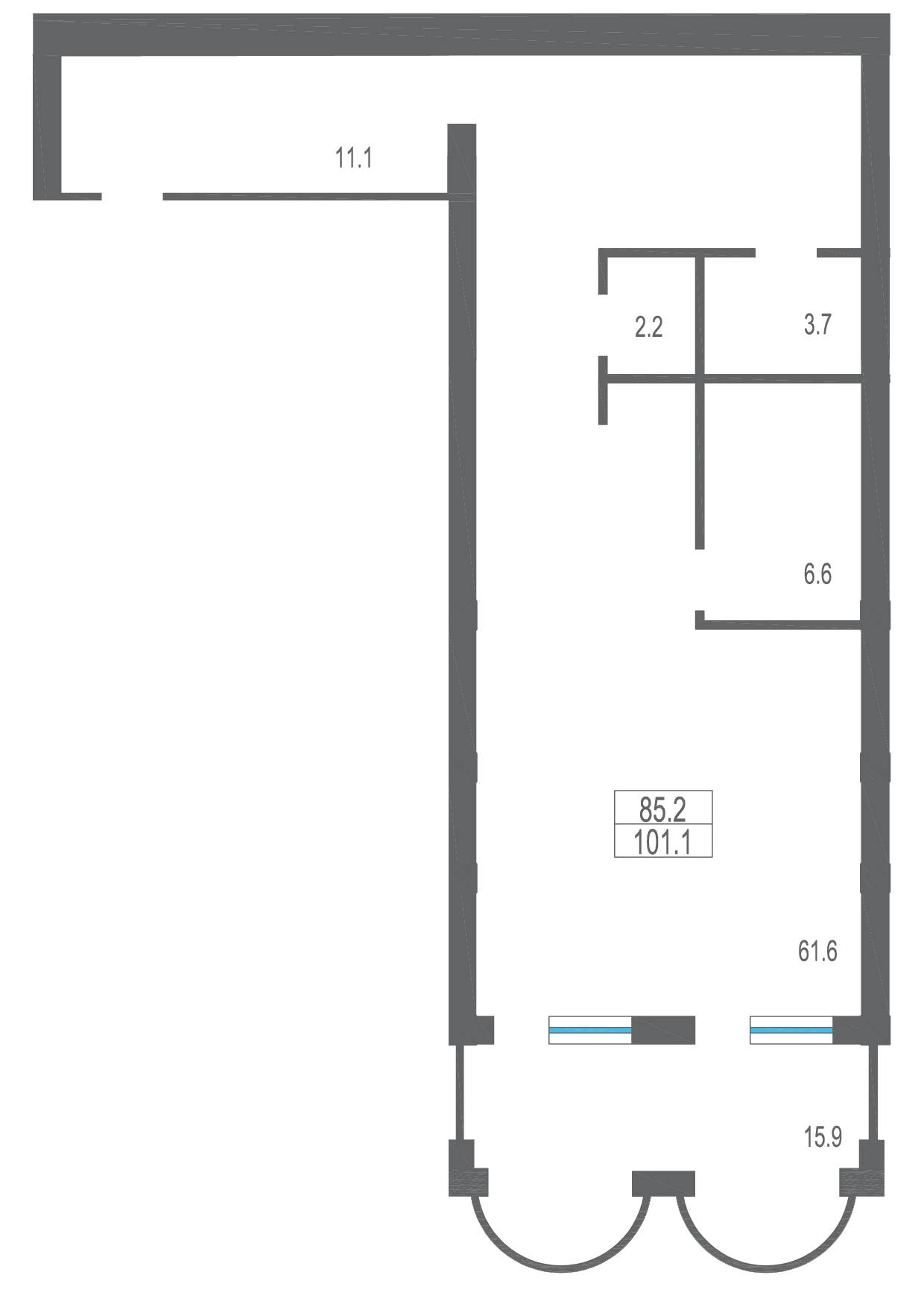 Студия, 101.5 м² · Garden Palace