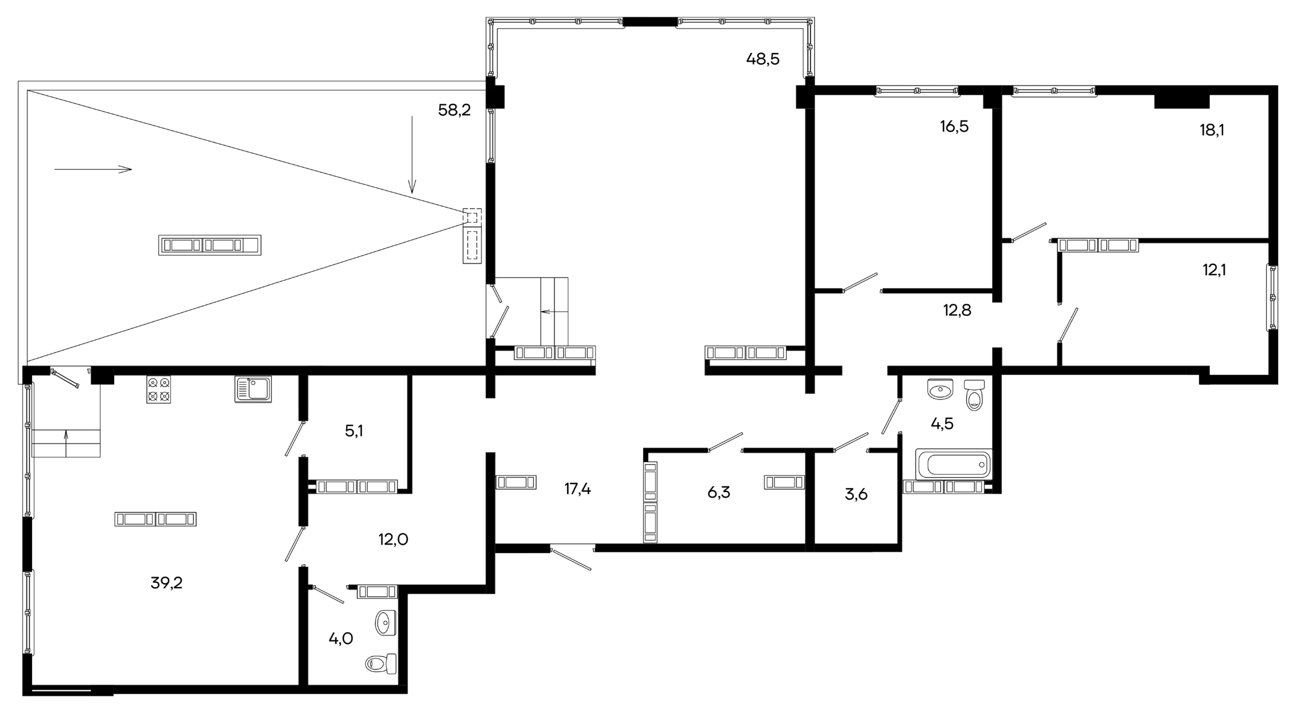 4-к, 255.1 м² · Трубаченко