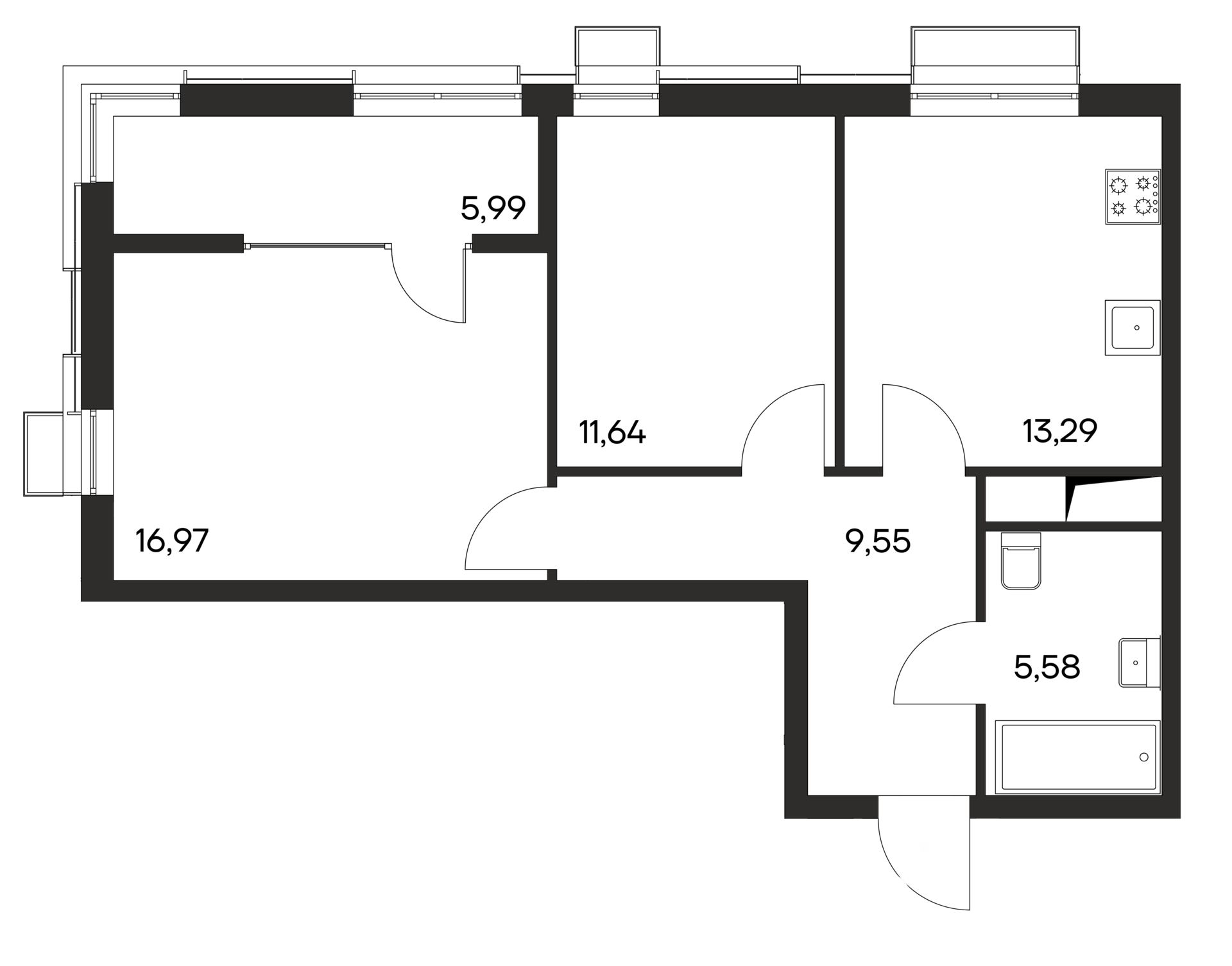 2-к, 63.02 м² · Ана-Юрт