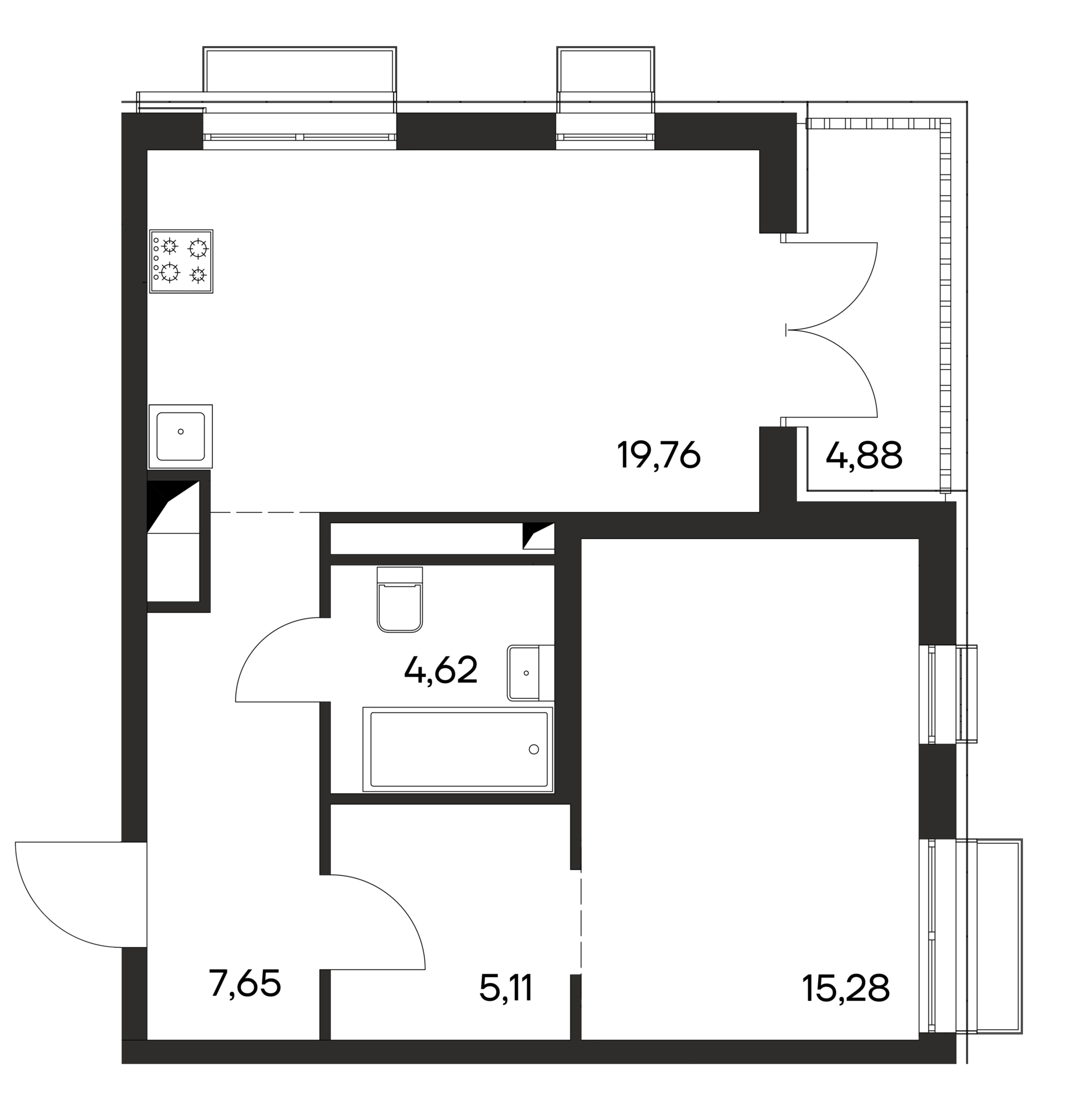 1-к, 57.3 м² · Ана-Юрт