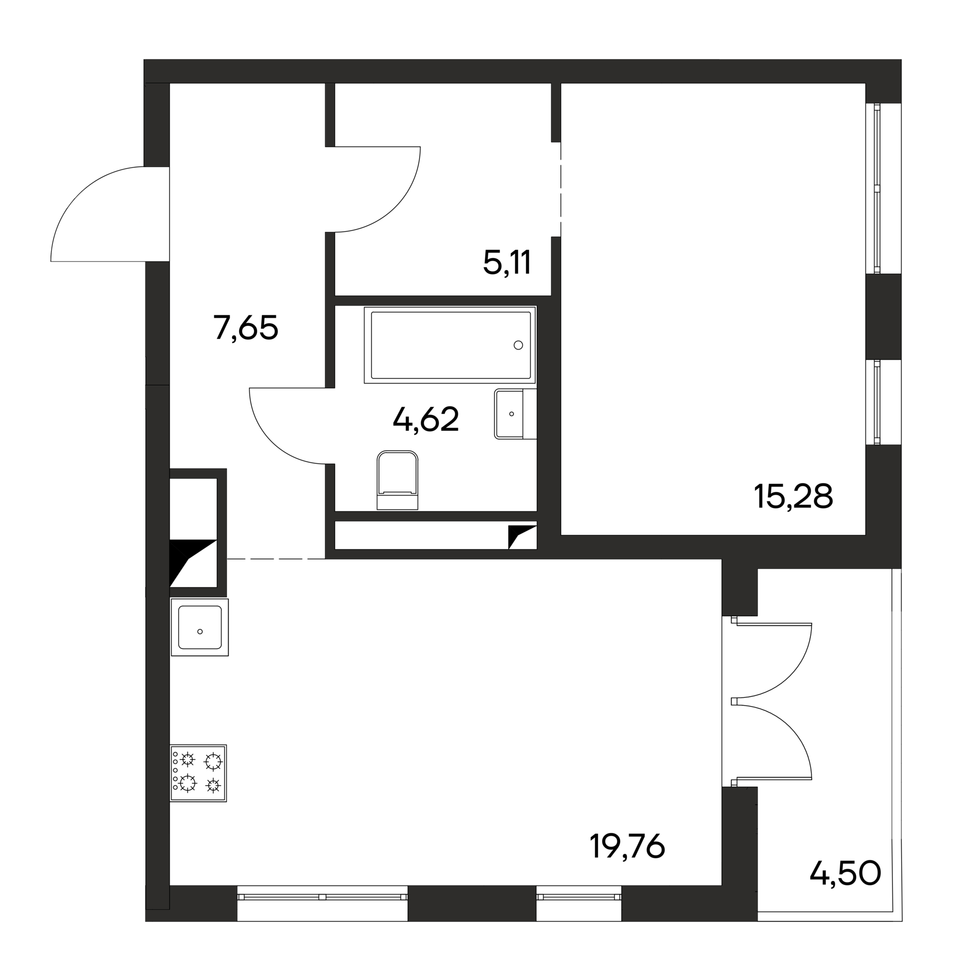 1-к, 56.92 м² · Ана-Юрт