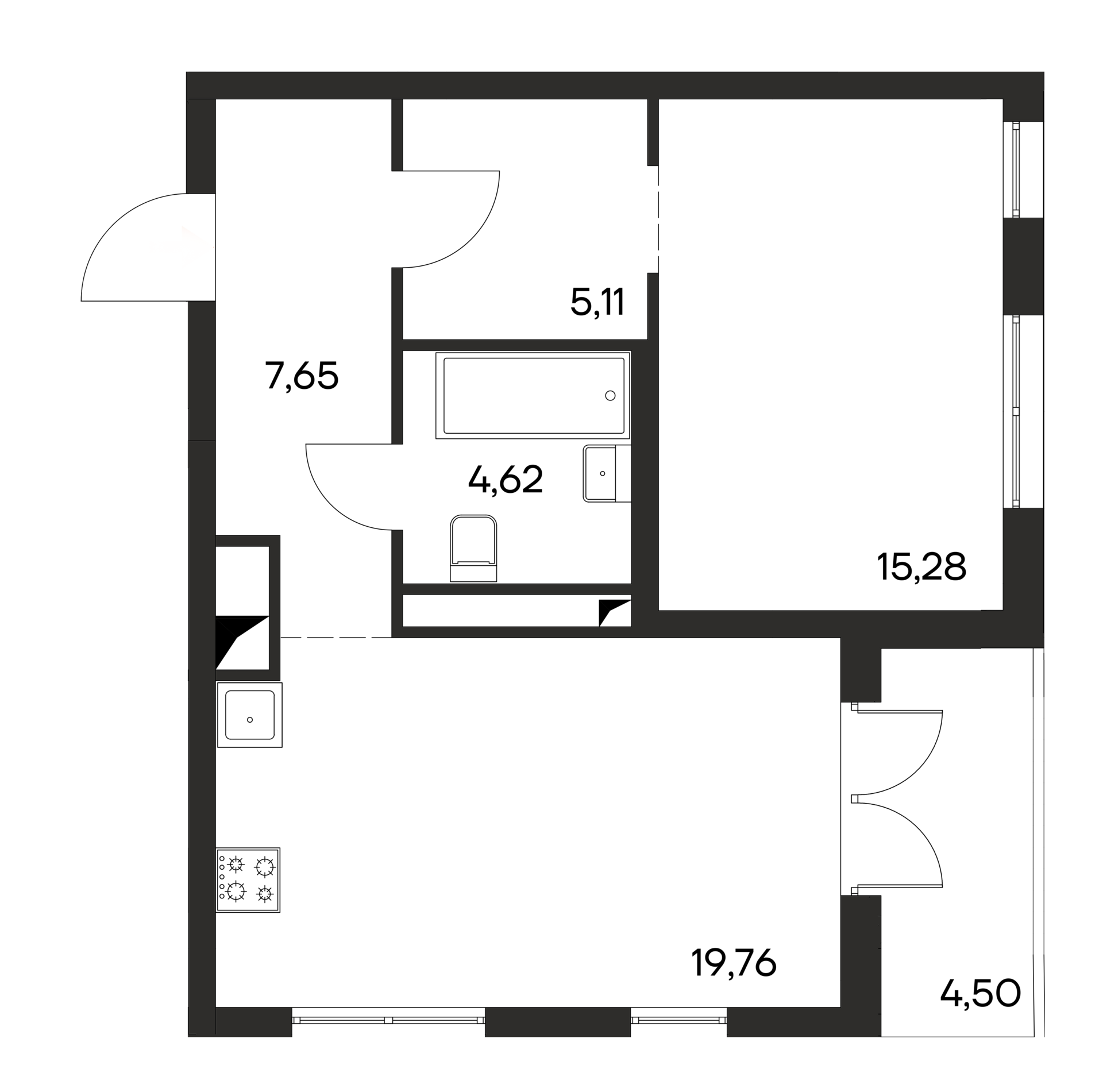 1-к, 56.92 м² · Ана-Юрт