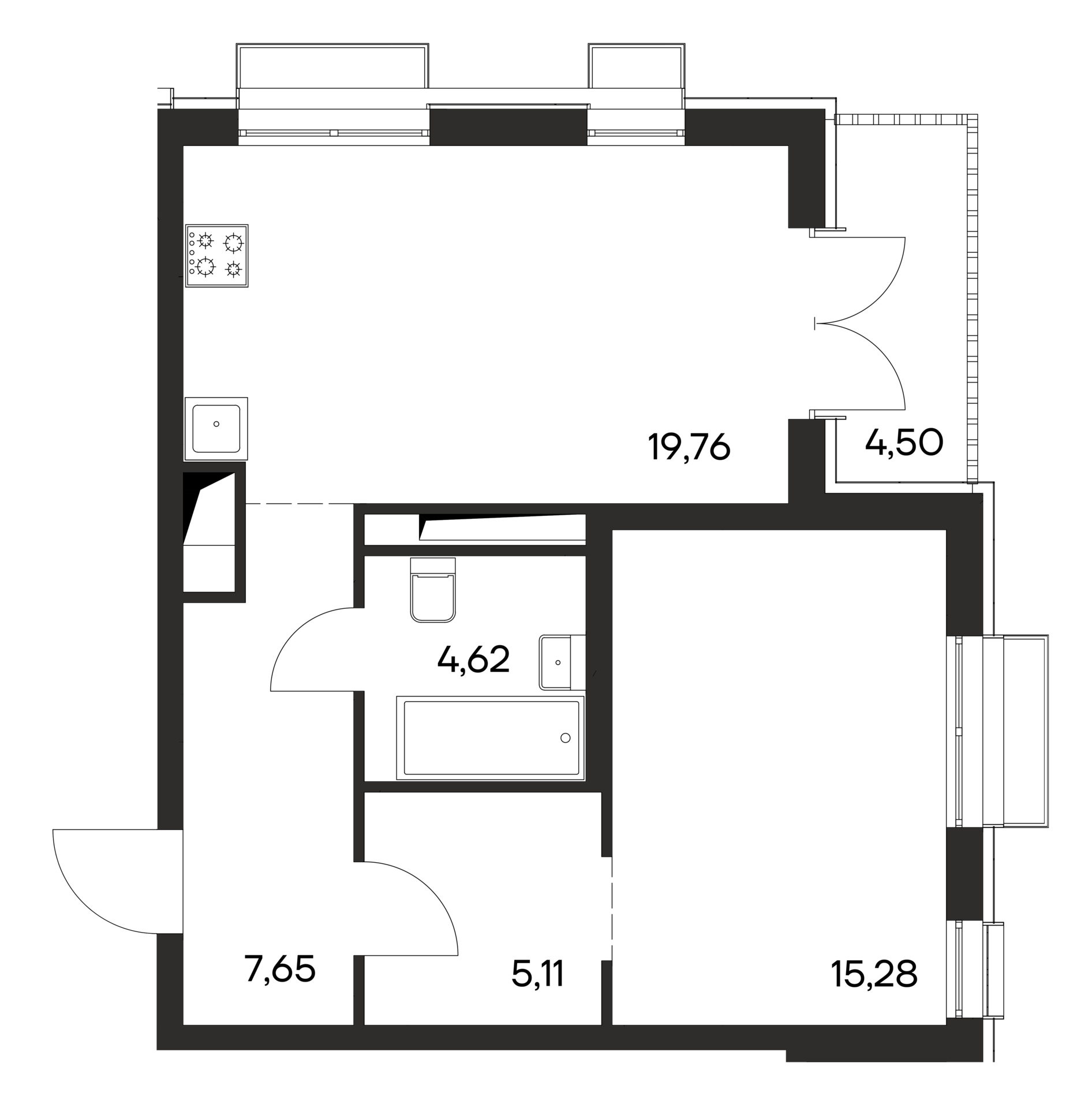 1-к, 56.92 м² · Ана-Юрт