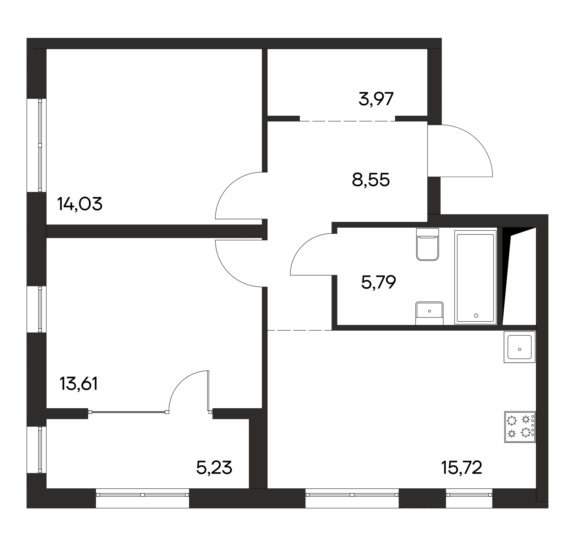 2-к, 66.9 м² · Ана-Юрт