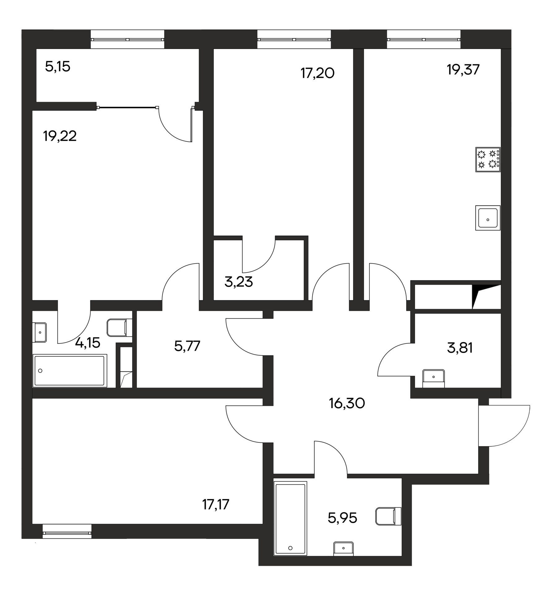 3-к, 117.32 м² · Ана-Юрт