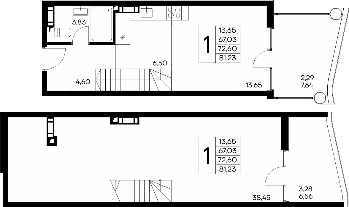 Студия, 81.23 м² · Розовое озеро