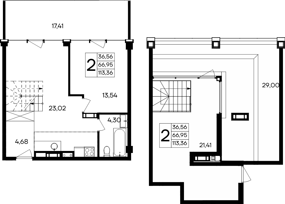 2-к, 113.36 м² · Ола-апарт