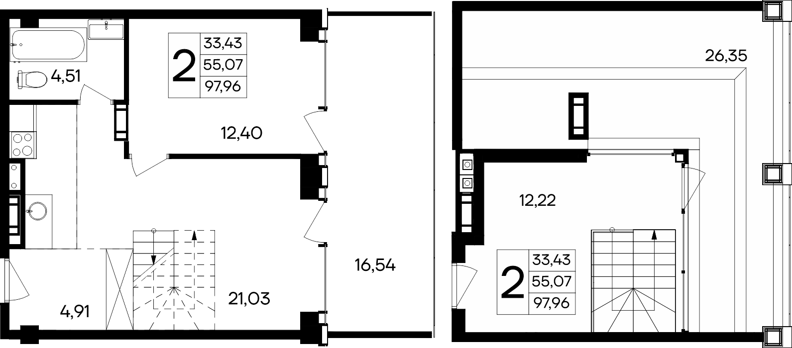 2-к, 97.96 м² · Ола-апарт