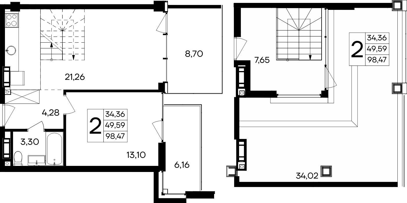 2-к, 98.47 м² · Ола-апарт