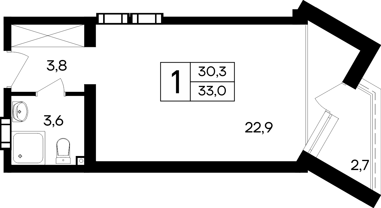 1-к, 33 м² · Cosmos Smart Евпатория