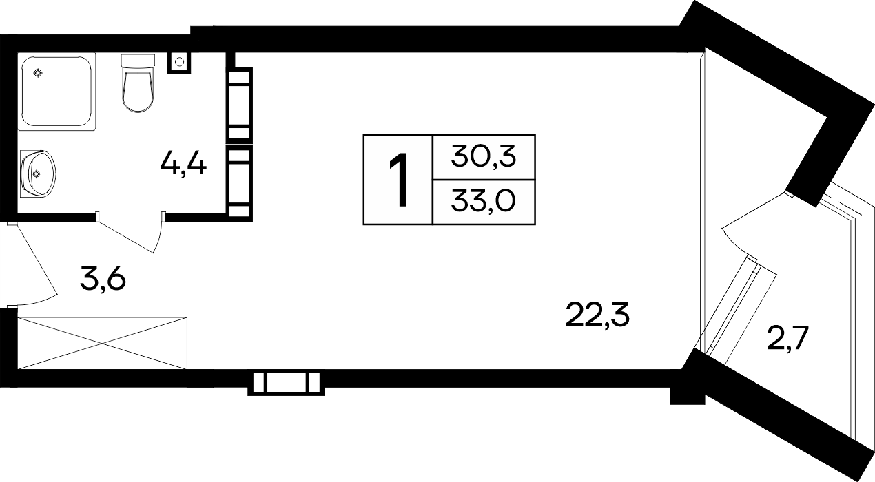 1-к, 33 м² · Cosmos Smart Евпатория