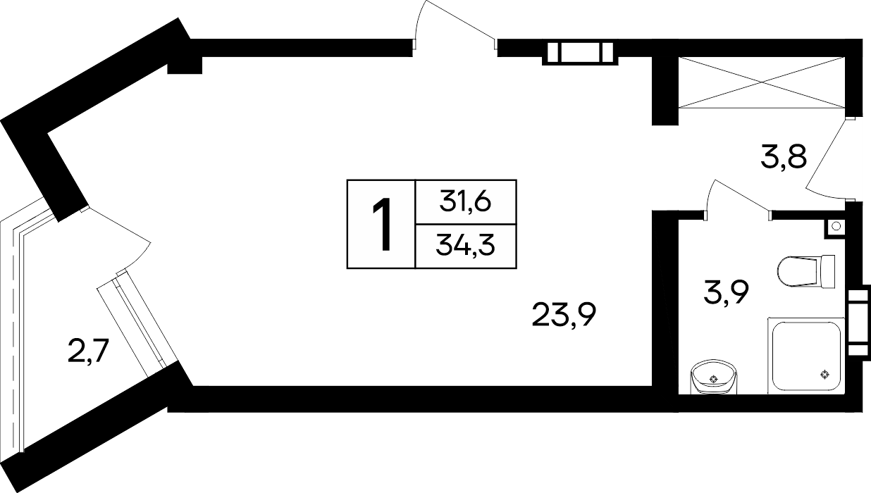 1-к, 34.3 м² · Cosmos Smart Евпатория