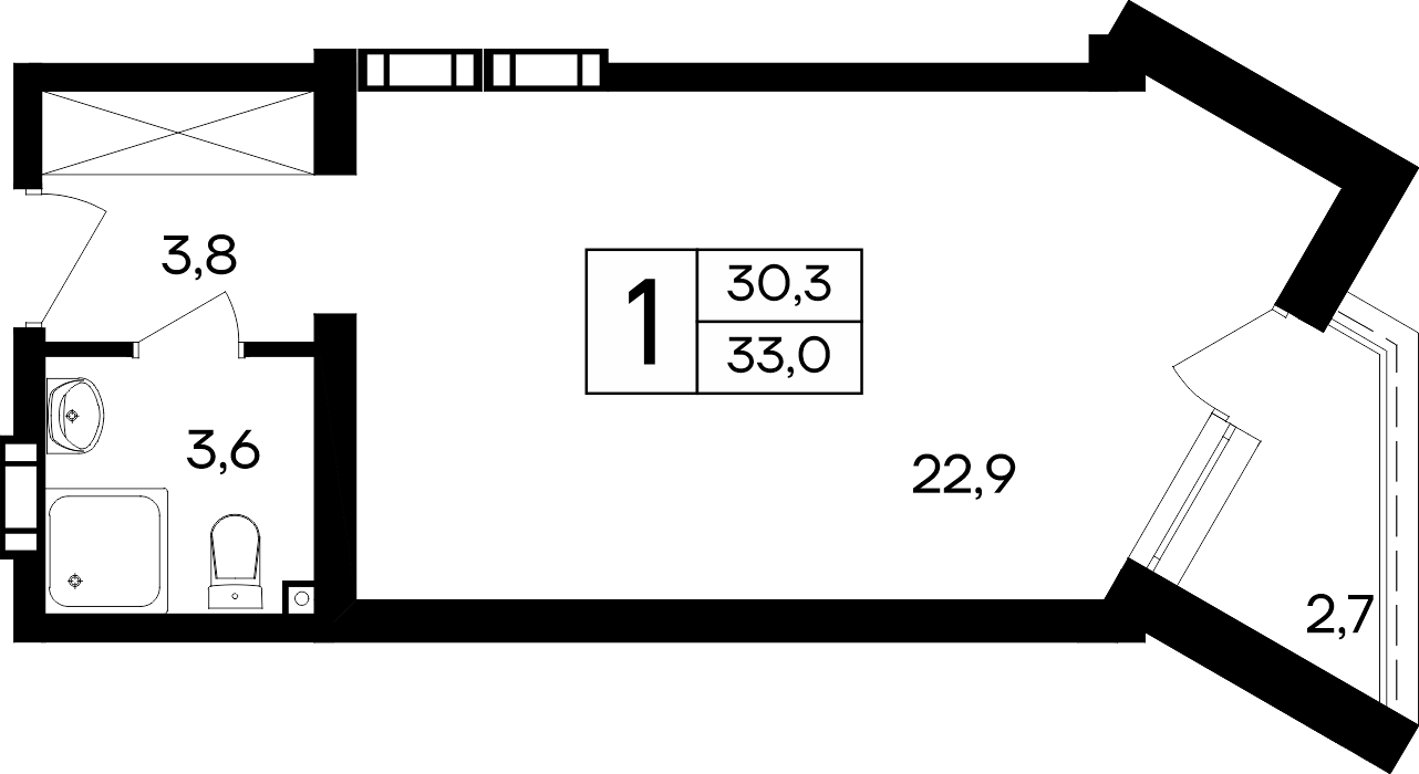 1-к, 33 м² · Cosmos Smart Евпатория