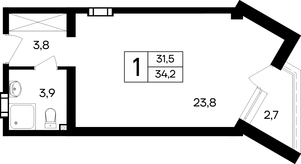 1-к, 34.2 м² · Cosmos Smart Евпатория
