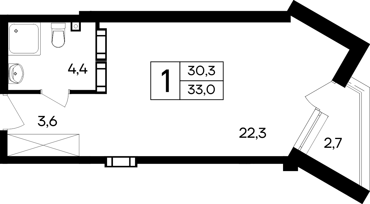 1-к, 33 м² · Cosmos Smart Евпатория