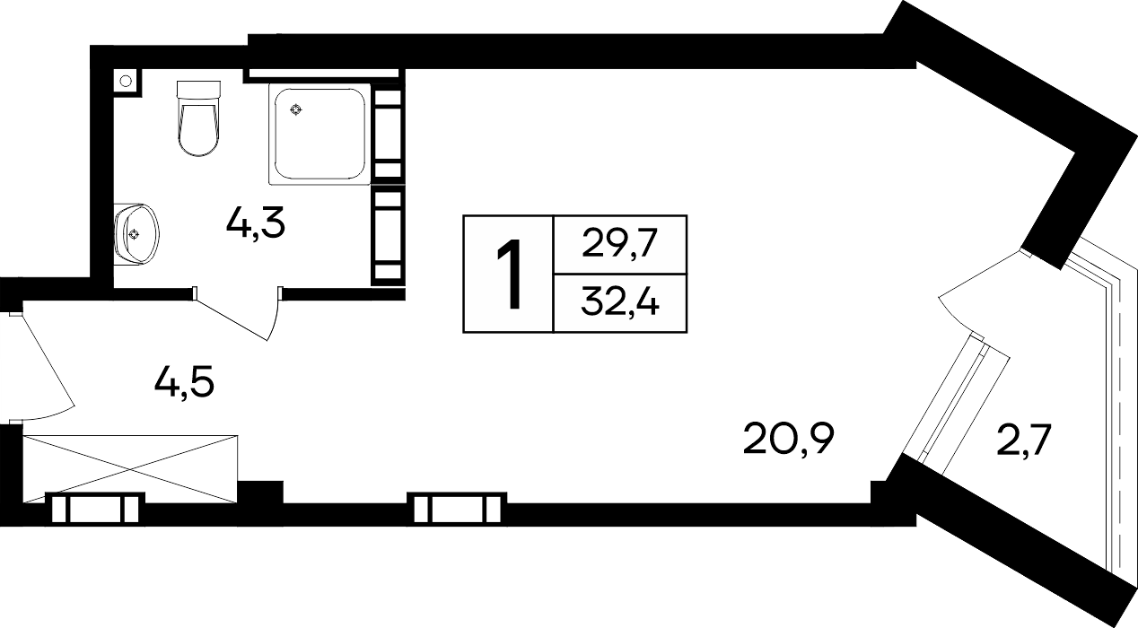 1-к, 32.4 м² · Cosmos Smart Евпатория