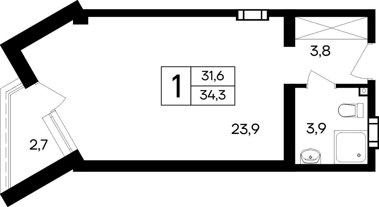 1-к, 34.3 м² · Cosmos Smart Евпатория