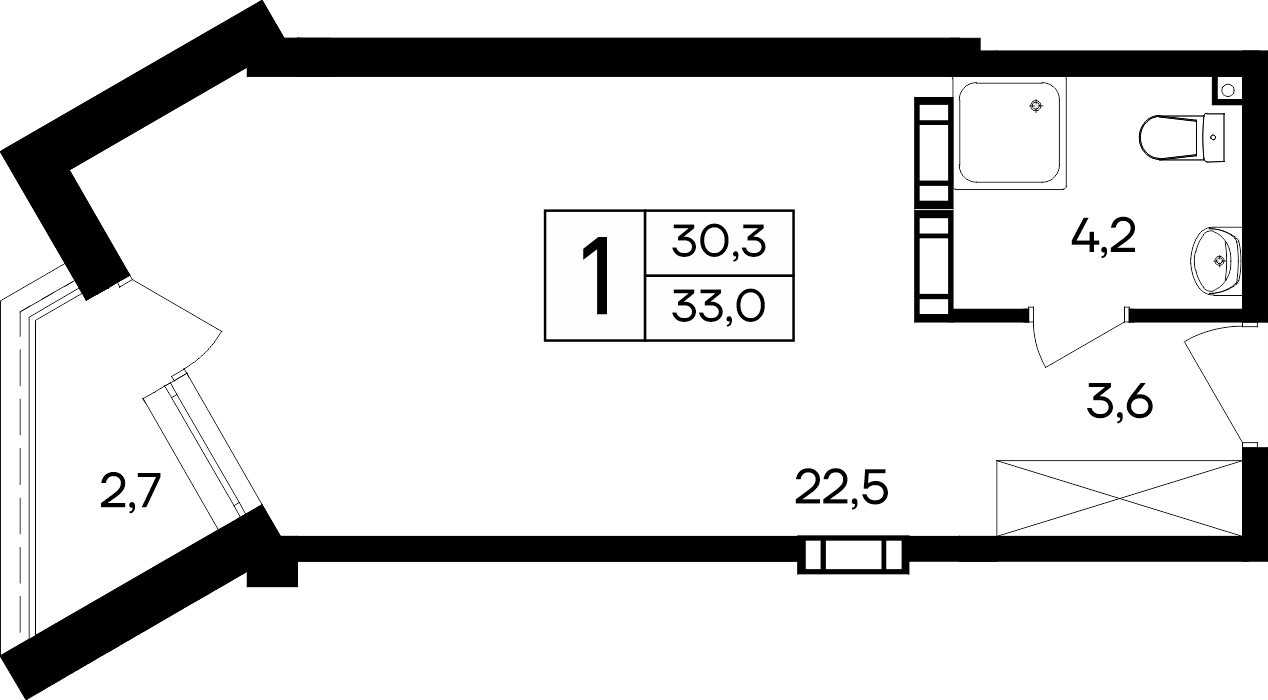 1-к, 33 м² · Cosmos Smart Евпатория