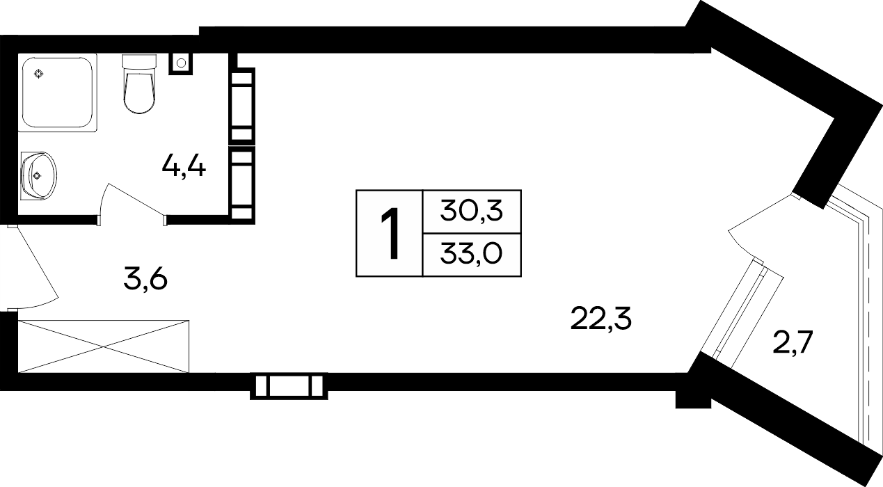 1-к, 33 м² · Cosmos Smart Евпатория