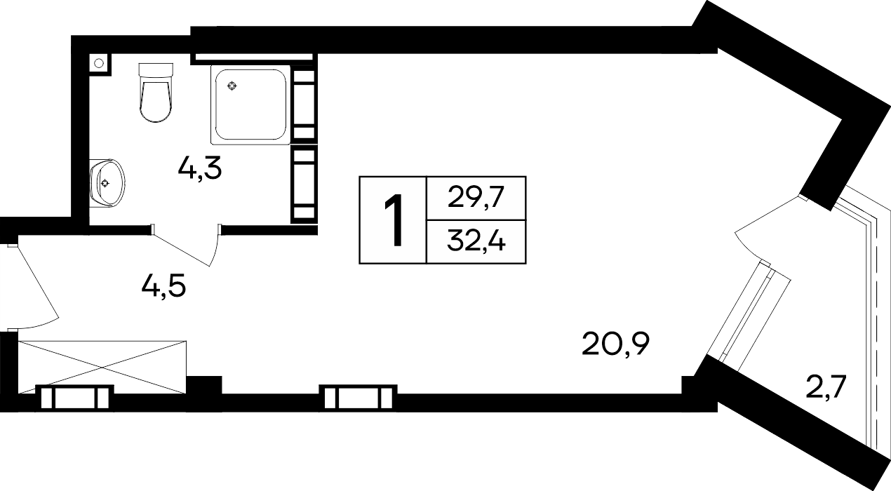 1-к, 32.4 м² · Cosmos Smart Евпатория