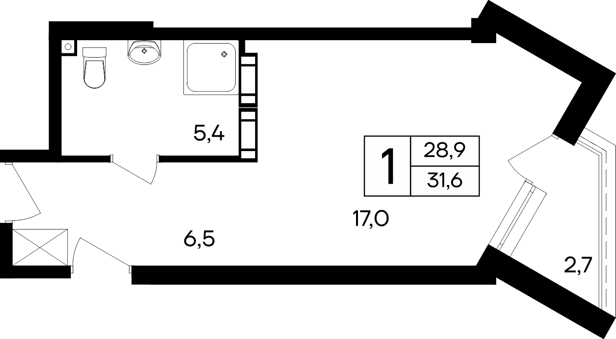 1-к, 31.6 м² · Cosmos Smart Евпатория