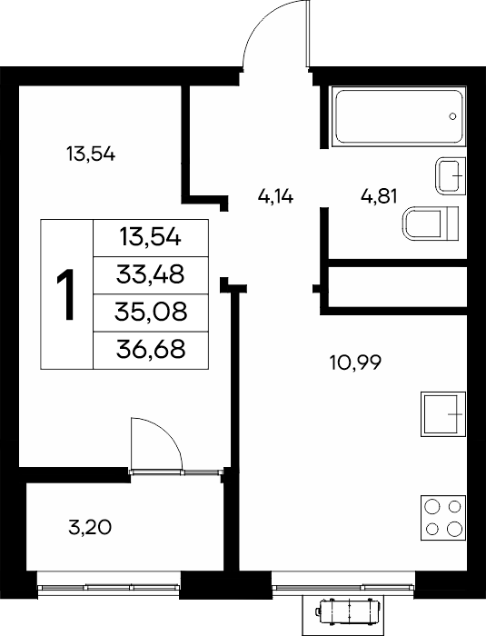 1-к, 36.68 м² · Новый Судак