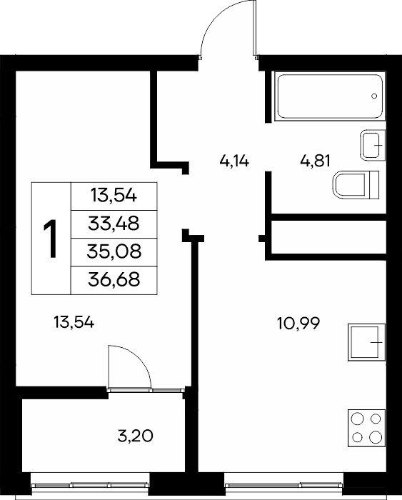 1-к, 36.68 м² · Новый Судак