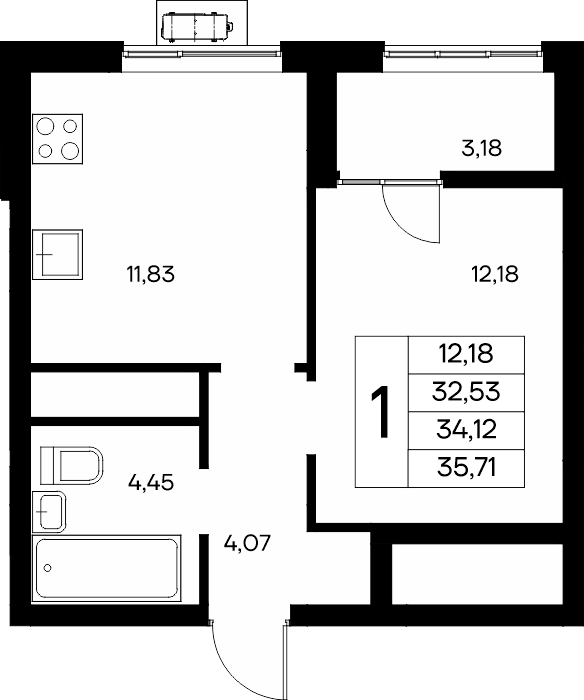 1-к, 35.71 м² · Новый Судак