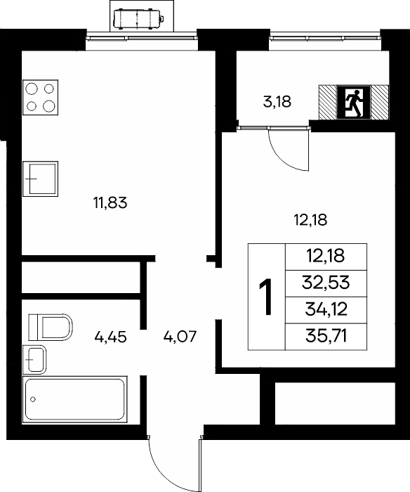 1-к, 35.71 м² · Новый Судак