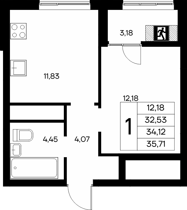 1-к, 35.71 м² · Новый Судак