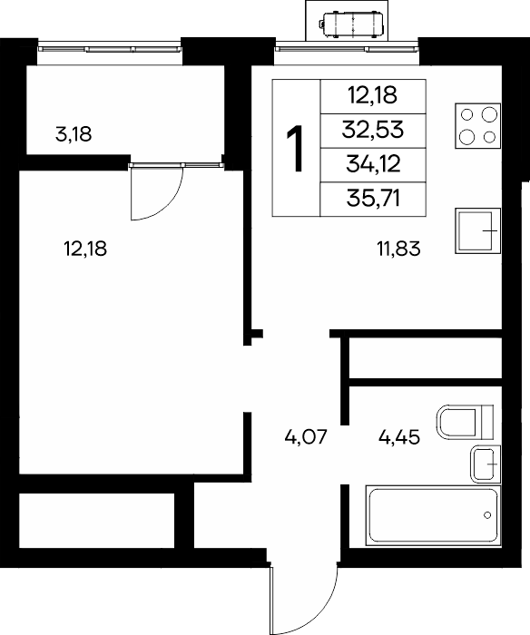 1-к, 35.71 м² · Новый Судак