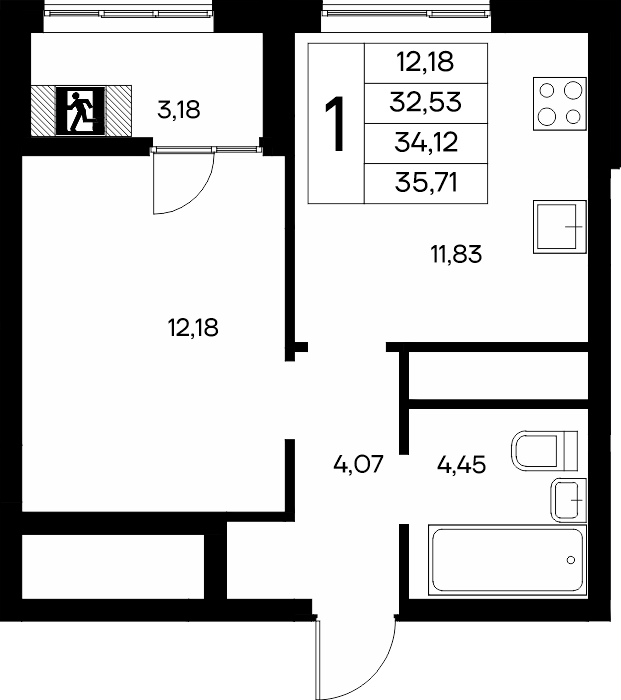 1-к, 35.71 м² · Новый Судак
