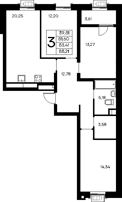 3-к, 85.21 м² · Новый Судак