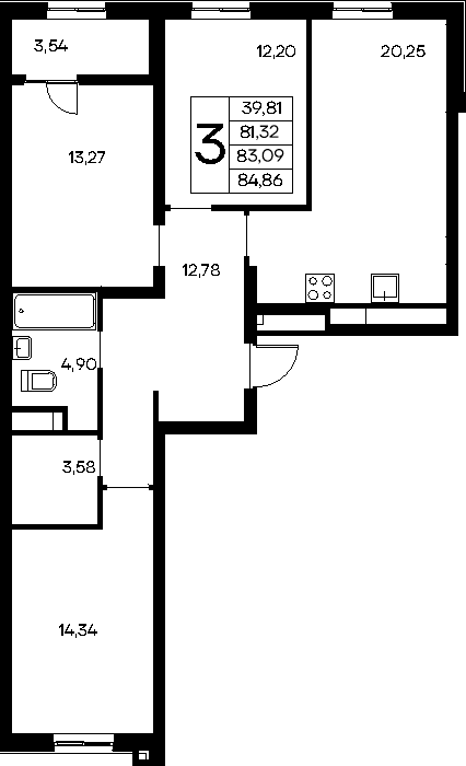 3-к, 84.86 м² · Новый Судак