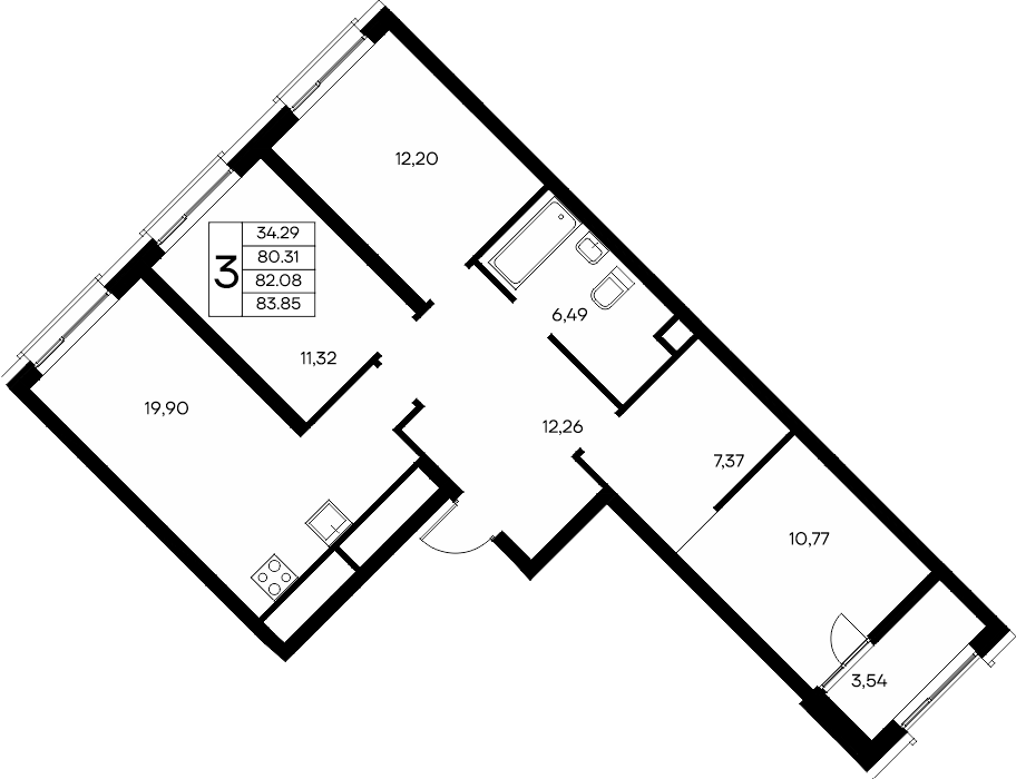 3-к, 83.85 м² · Новый Судак