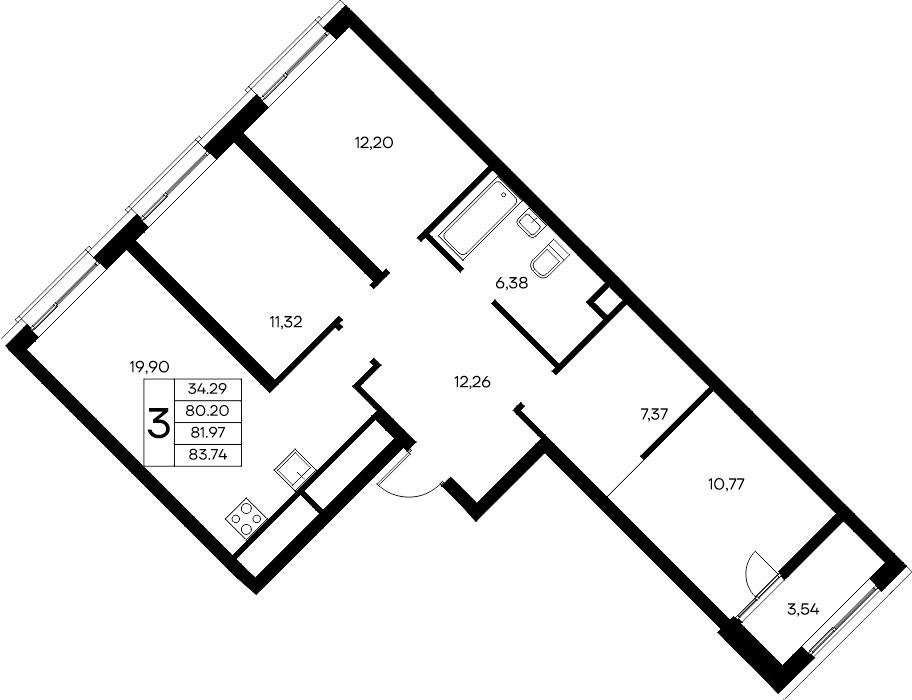 3-к, 83.74 м² · Новый Судак